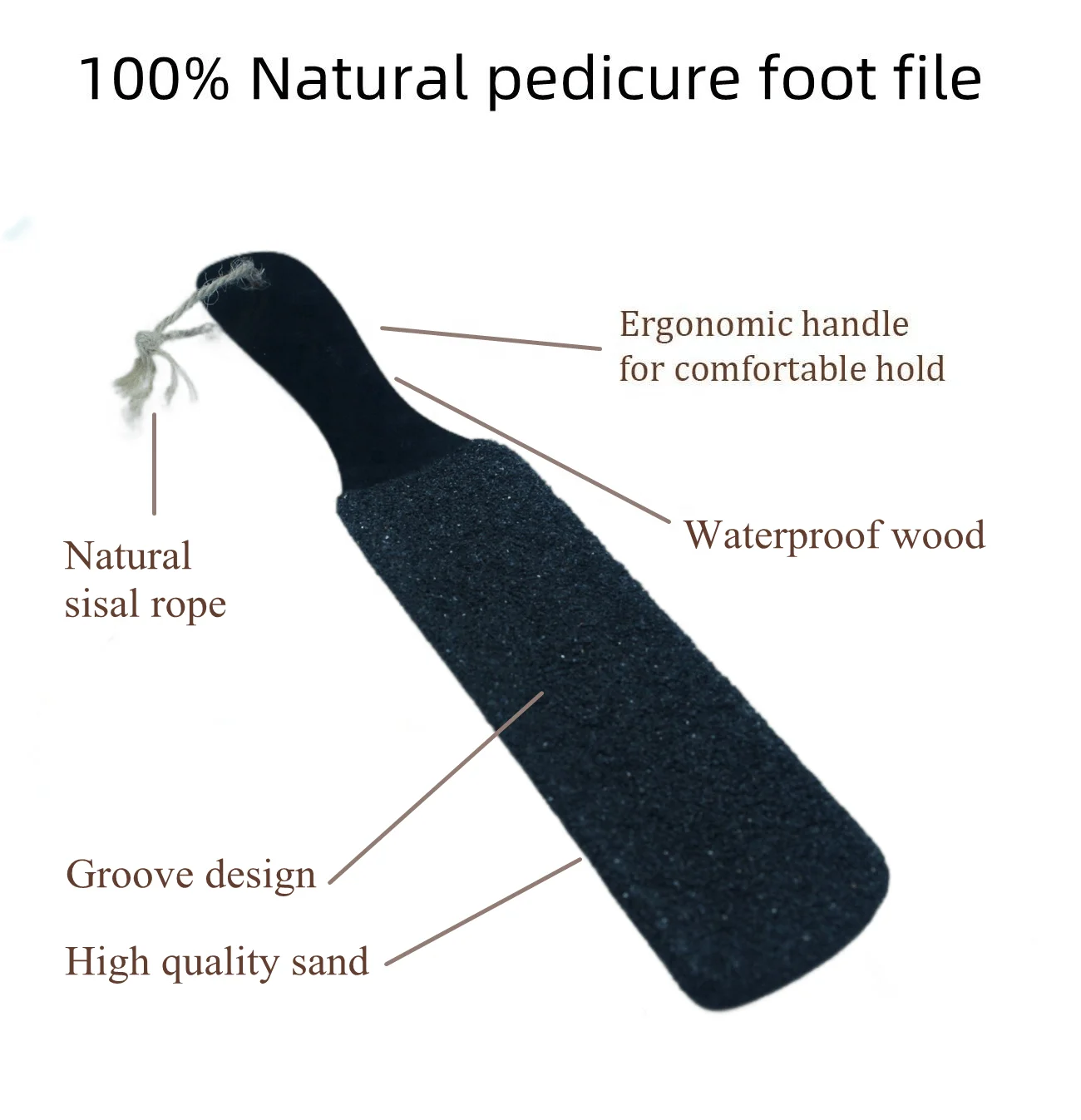 Customizable Wood Foot File Removes Cracked Heels Chinese Cherry And Pumice Powder Foot File Wooden