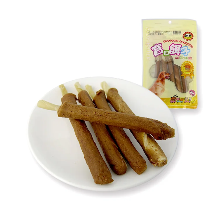 
High Quality Pet Treats Snacks Healthy No Additive Dried Dog 4 Inches Snacks Chicken Cowhide Stick 