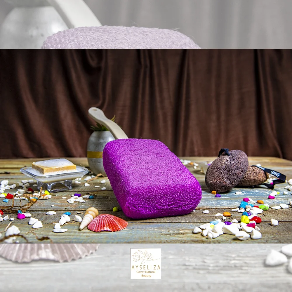 Natural Bath Sponge Brushes With Handle For Back Scrub Quality Loofah Scrubber Gentle And Non Abrasive Exfoliating Hammam Gloves