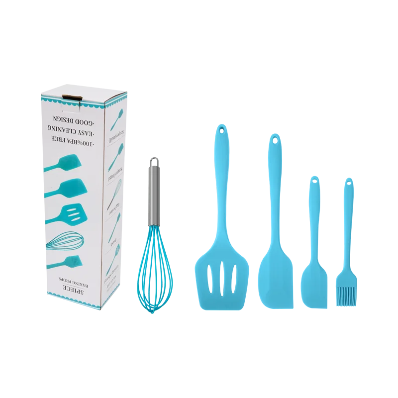 Favourable Price 5 Pcs Kitchen Utensils Set Kitchen Cooking Spatula Food Silicone Kitchen Utensils