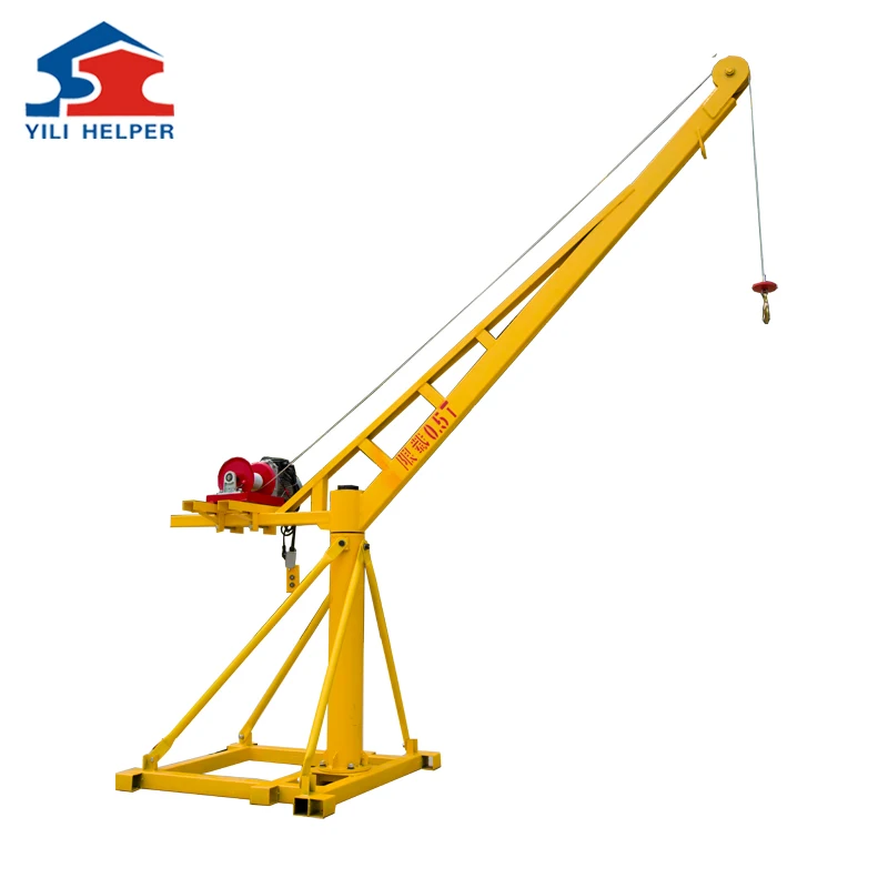 1 Ton Outdoor Construction Building Material Mini Lifting Portable Crane Jib Crane