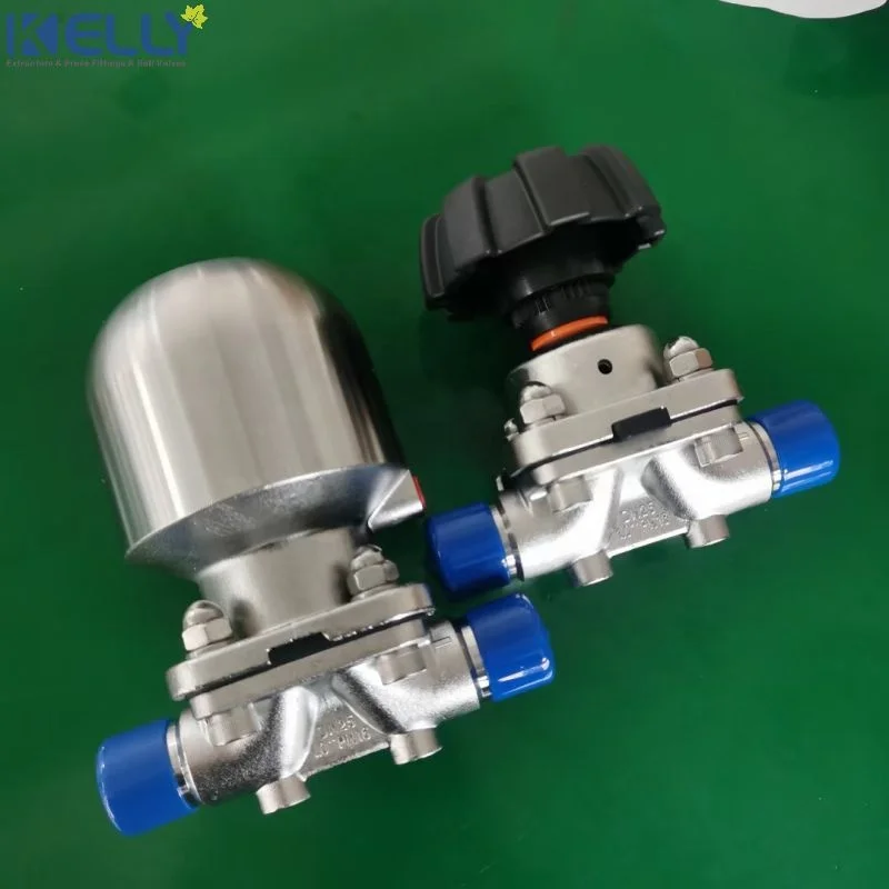DN40  tri clamped pneumatic diaphragm valve 316L Stainless Steel Double diaphragm