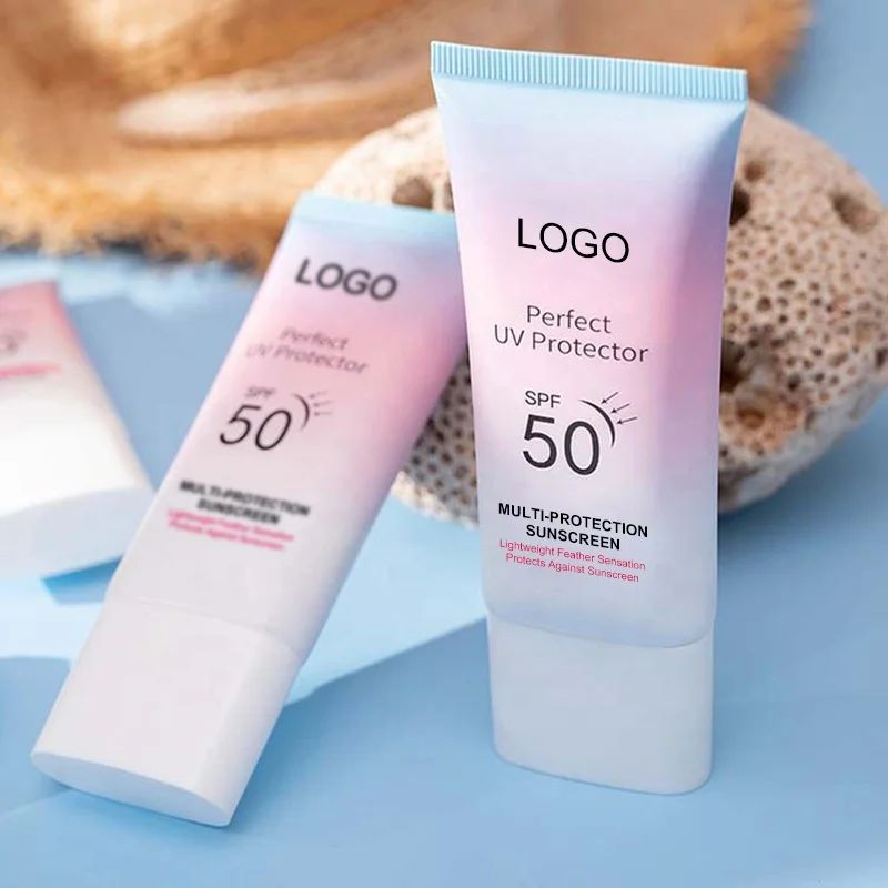 OEM Фирменная торговая марка солнцезащитный крем-лосьон долговечный тонизирующий органический солнцезащитный блок для лица SPF 50 солнцезащитный крем