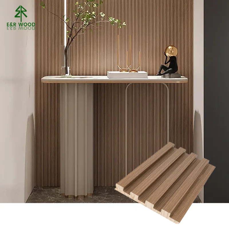 E&R WOOD Easy Installation Wallboard Wooden Wall Panel Decoration Bathroom Pvc Wood Wall Board