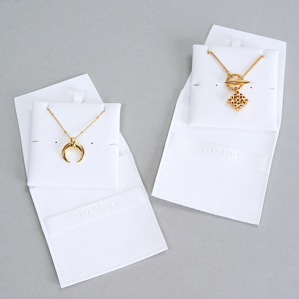 Custom White Jewelry Dust Gift Bags Microfiber Jewelry Pouch and Box Packaging