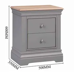 Hot Sales Modern Design Bedroom Grey Oak Wooden Bedside Table Night Stand With Drawers