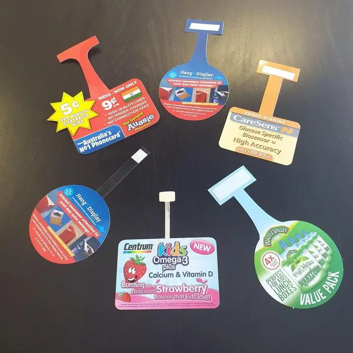 Wholesale Custom Advertising Shelf Display Wobbler Sticker Shelf Display PVC Plastic Swing Strip