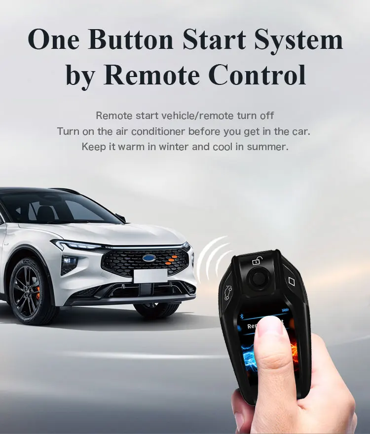 Cardot Lcd Key NFC Lock Unlock Smart Key Auto Start Stop Button Keyless Entry System Car Alarm