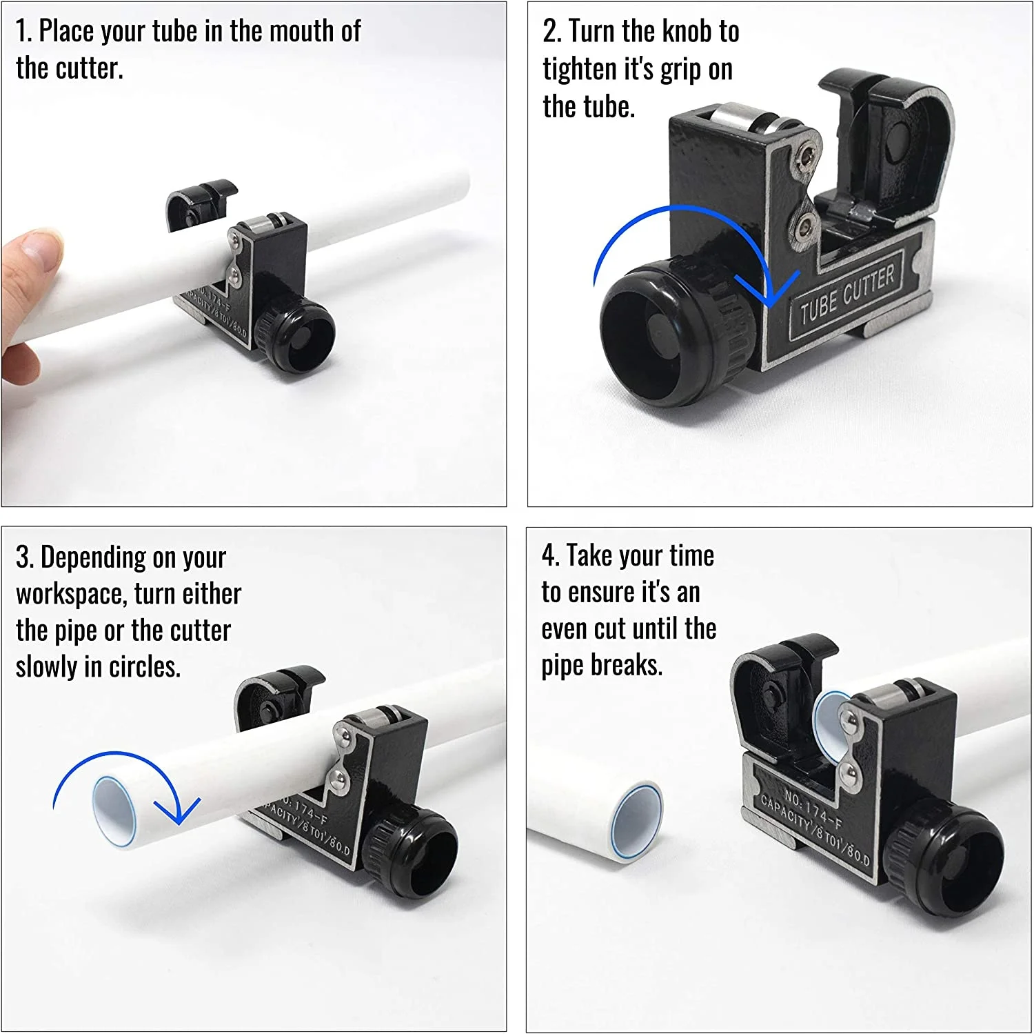 Mini Hand Tubing Cutter Pipe Cutter Tube Cutter Tool for Copper Pipe Thin Stainless Steel, Brass, PVC Plastic Aluminum Pipe