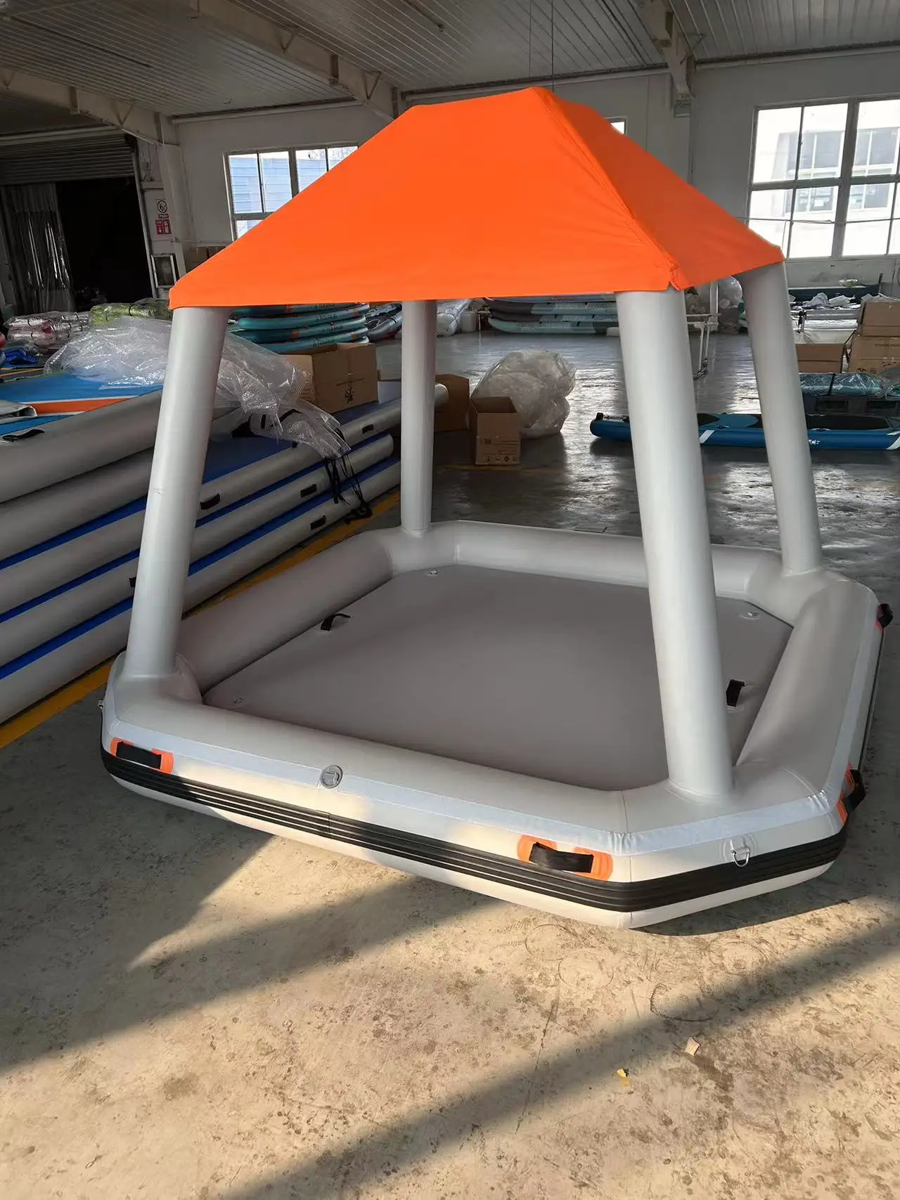 Water Park Inflatable House Boat Outdoor Floating Boat Camping Raft Tent Swimming Pool Dock For Lakes