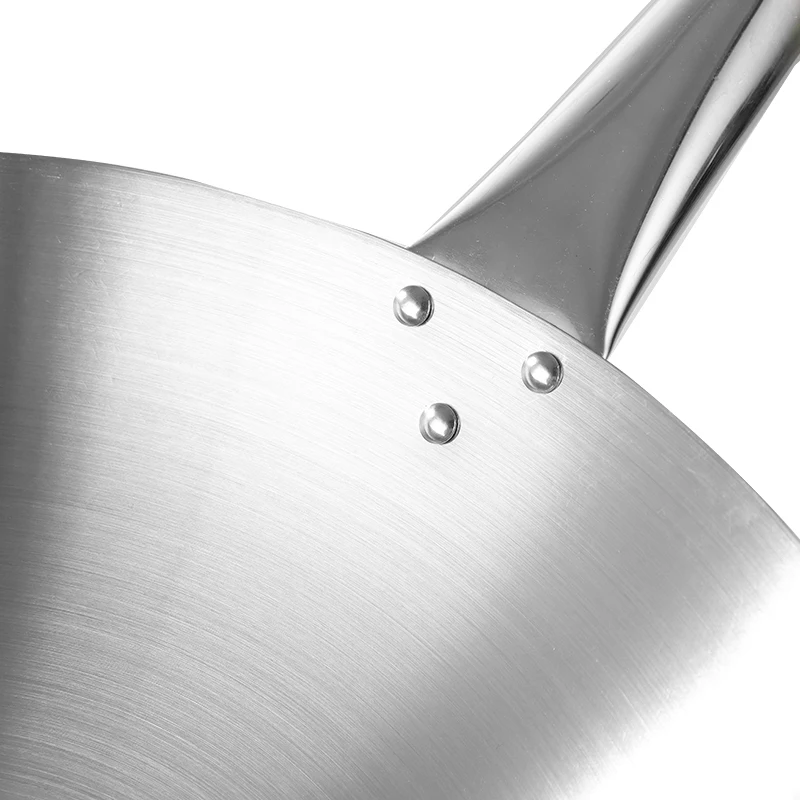 Hot Sale Wok Pan Stainless Steel Chinese Wok Pan Stainless Steel Wok With Handles