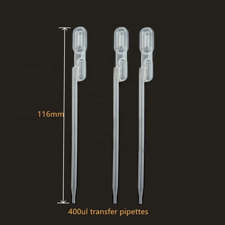laboratory equipment lab supplies Disposable Plastic exact volume double bulb 400ul transfer pipettes