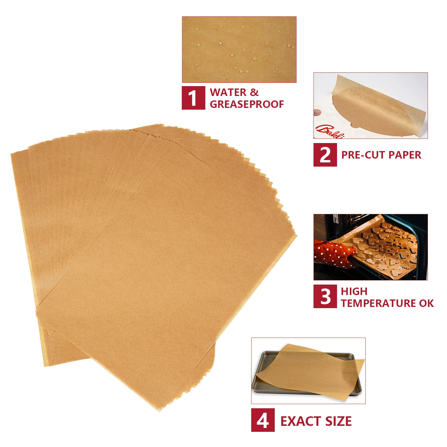 220 pcs chocolate parchment paper parchment sheets baking paper