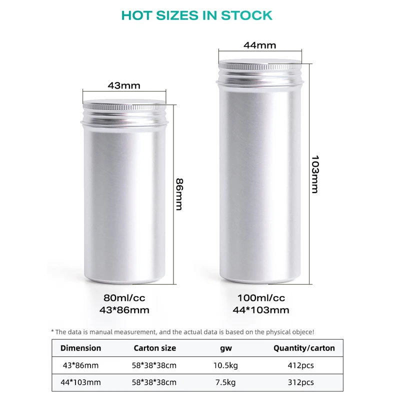 80ml 100ml metal supplement pill product custom packaging container tin can empty medicine vitamin jar with lid