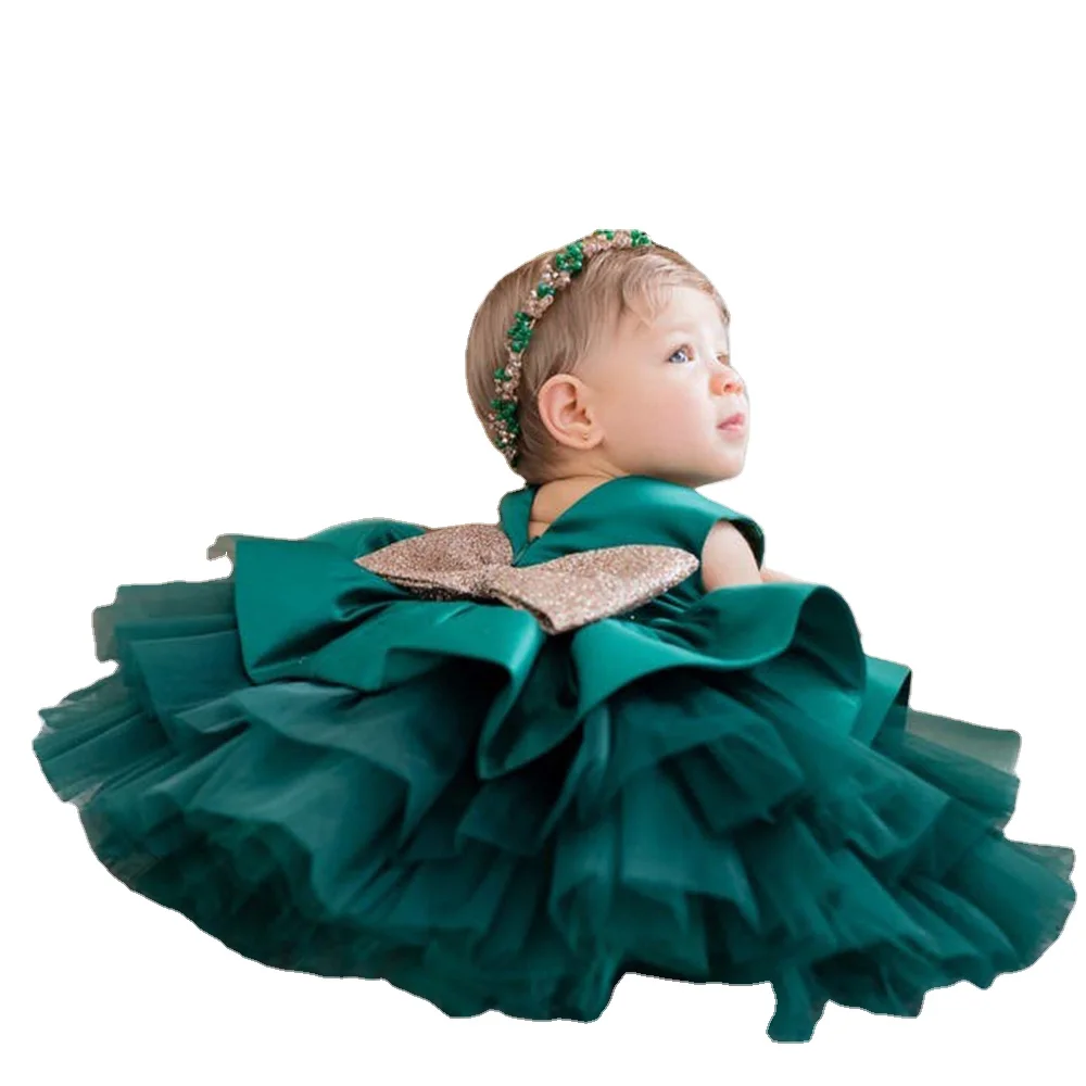 Baby Dresses Kids Gown Clothing Birthday Pageant Party Sleeveless Embroidery Formal Bow Lace Baby Dress Flower Girl Dress