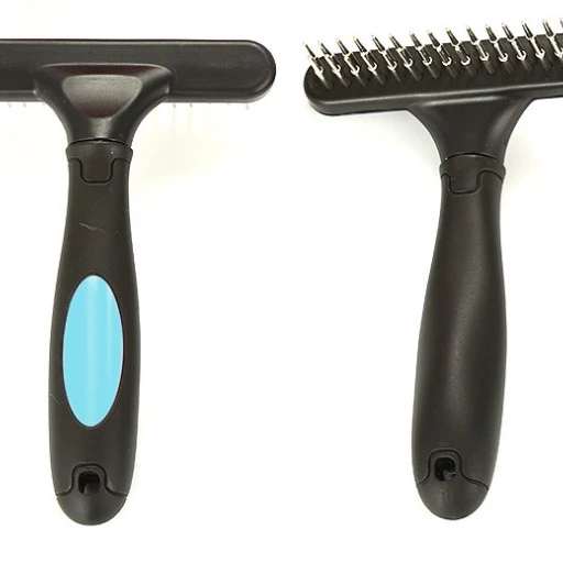 Double Row of Teeth Stainless Steel dog grooming comb  for Dogs Cats and Rabbits