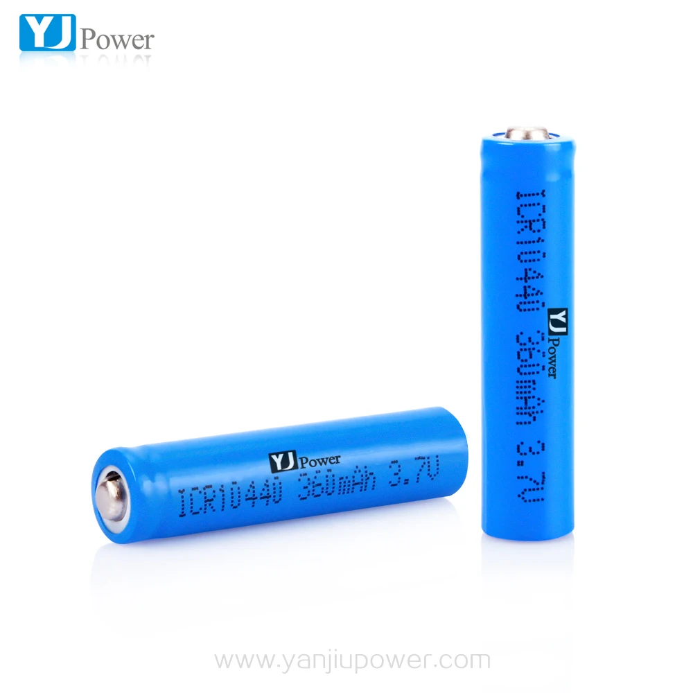 Popular Cylindrical Battery 3.7V 10440 360mAh Lithium Ion for Lighting