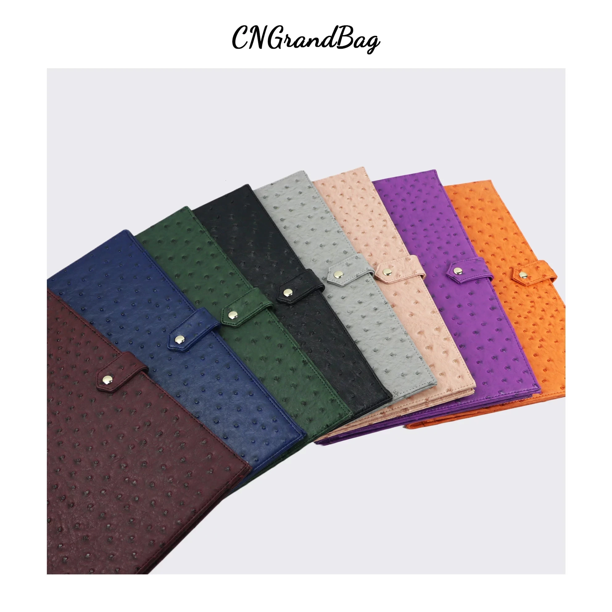 Fashion business briefcases women embossed ostrich pattern file folder  top quality pu leather document bag