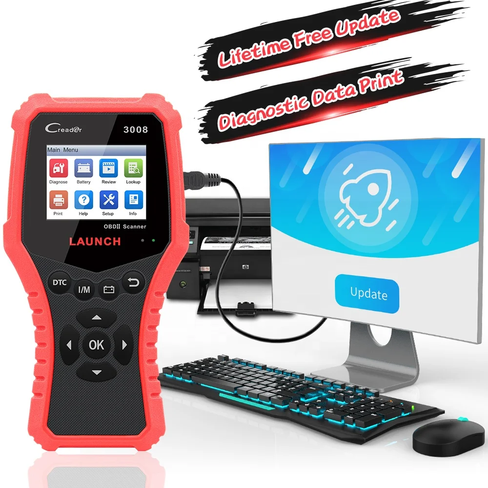 Оригинальный считыватель кодов Launch CR3008 OBD2 сканер Creader Cr3008 бесплатное