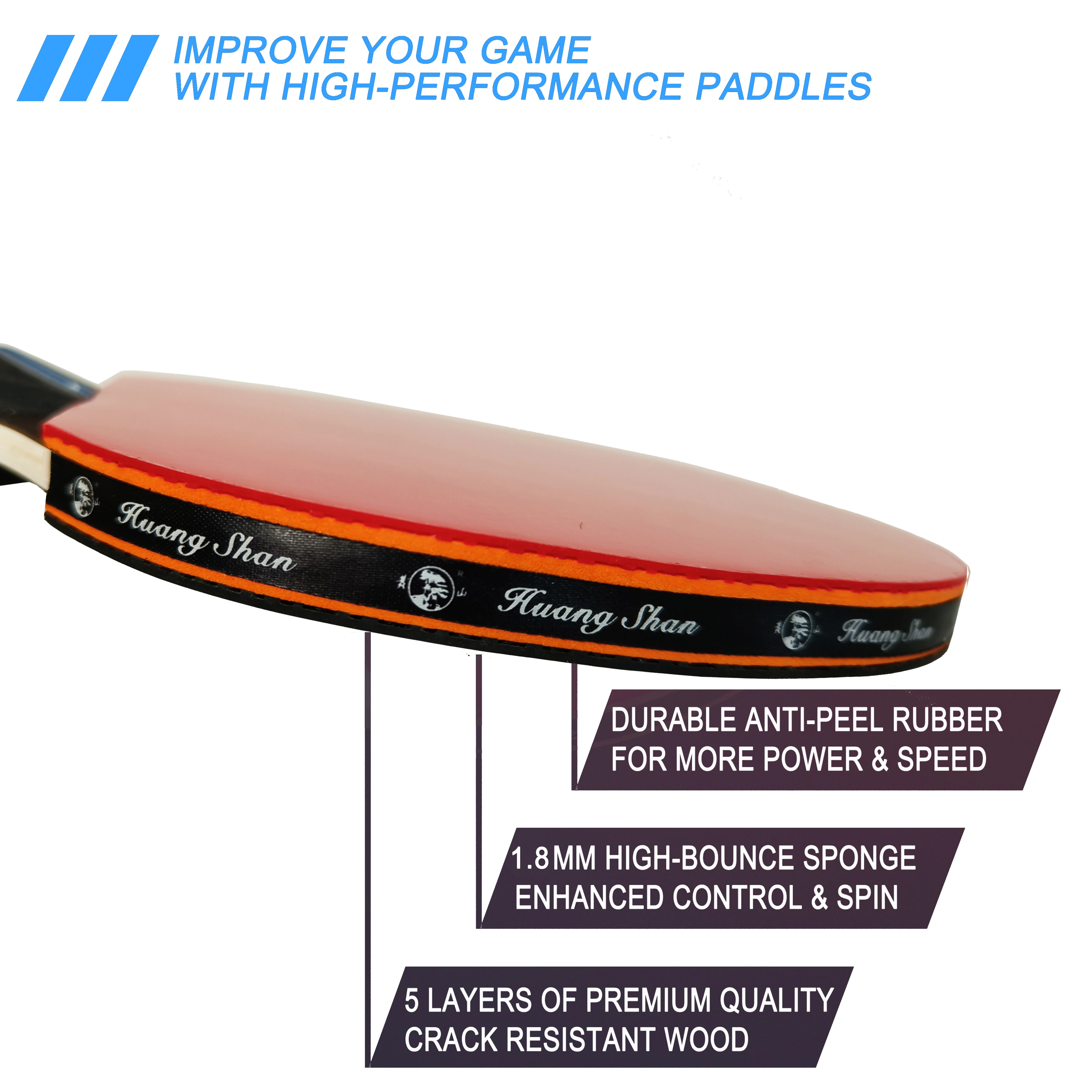 4 Player Pro Premium table tennis Set of 4 bats 8 Balls with 1 Portable case Bag pingpong paddle table tennis racket
