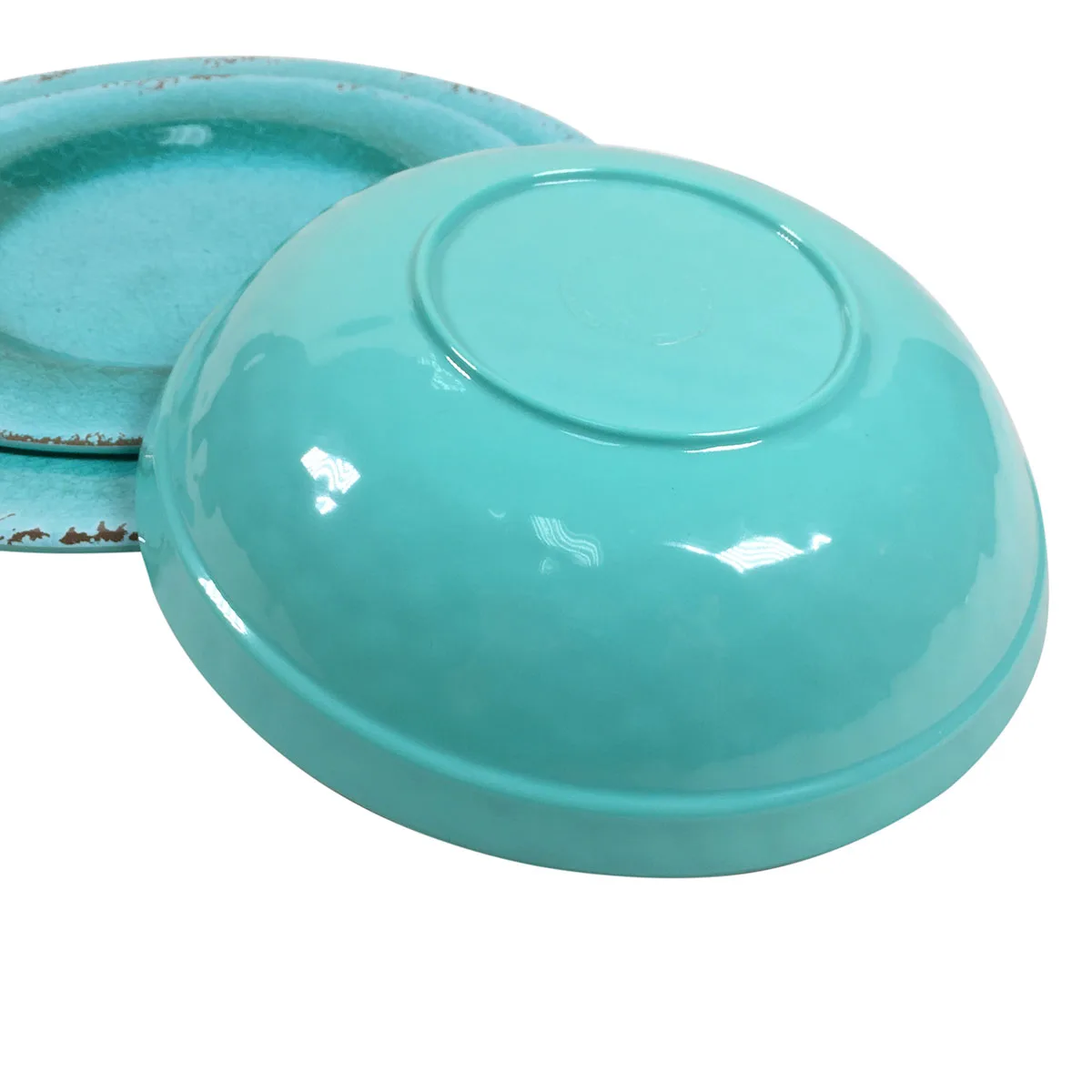 unbreakable custom pattern print  rustic cracked tableware dinner plate bowl set melamine dinnerware set