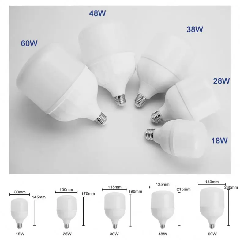 High Quality T Bulb 5W 10W 15W 20W 30W 40W 50W SKD LED Bulb DOB PBT Lamp Body Material
