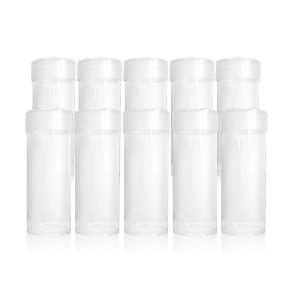 Customized Round Plastic Suitable Collector Tube Quarter Coins Container
