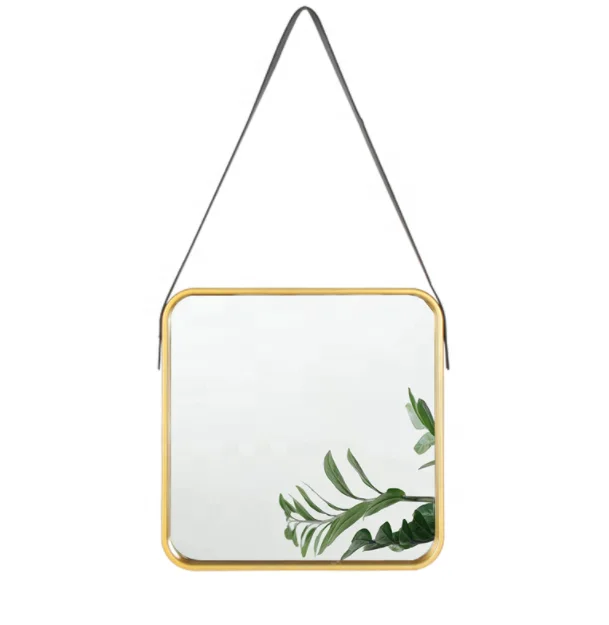 New square creative fashion belt with no need for punching gold border bathroom mirror