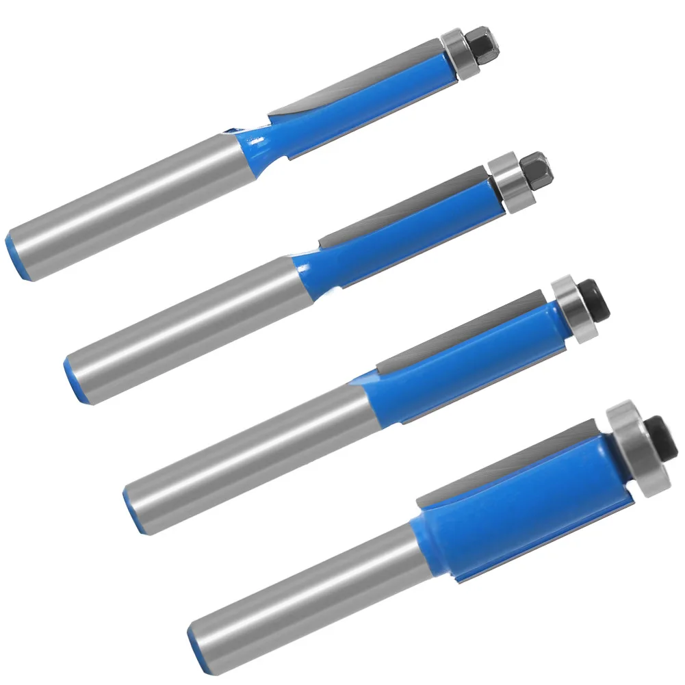 8mm shank Flush Trim Top Bearing long Carbide Router Bit Woodworking Milling Cutter For Wood