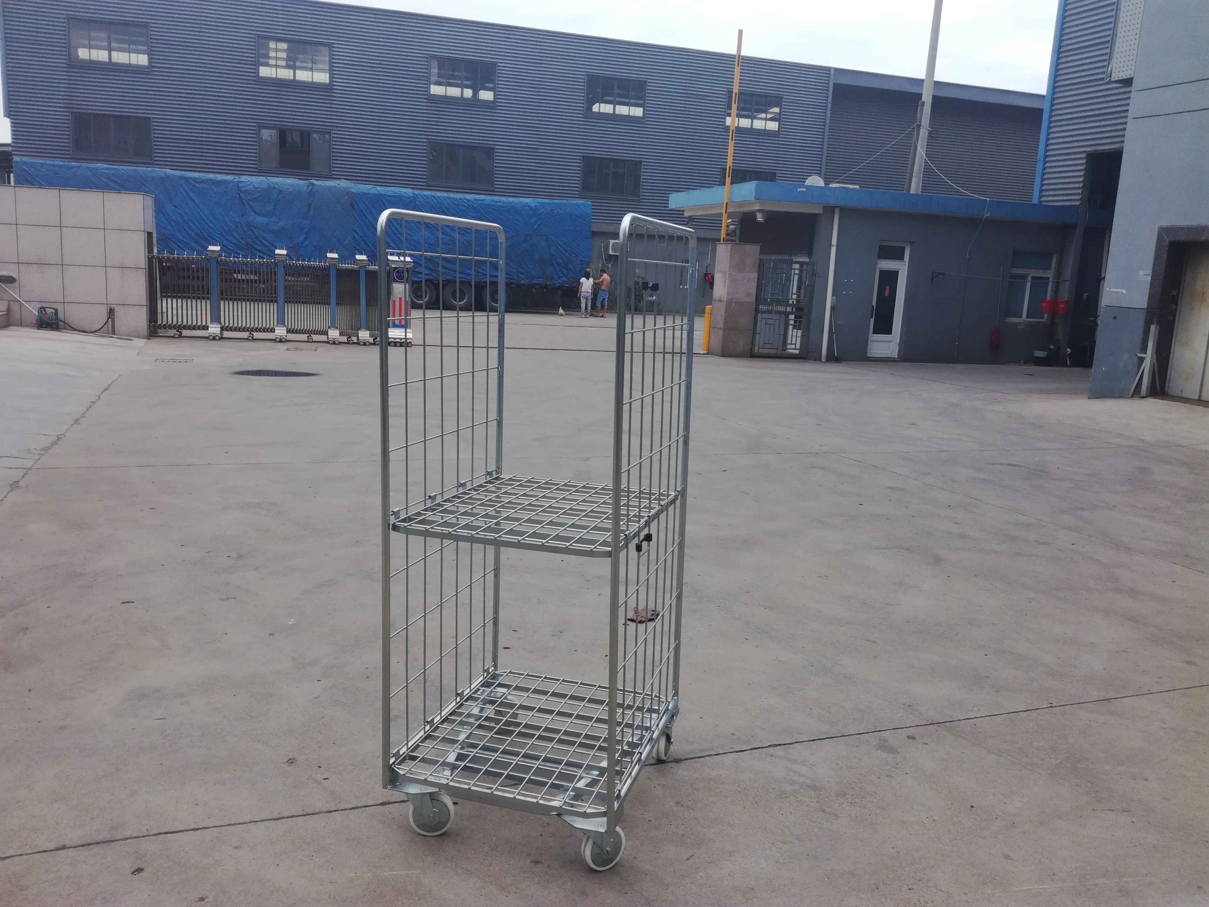 Foldable  zinc-plated  rolling containers with high quality