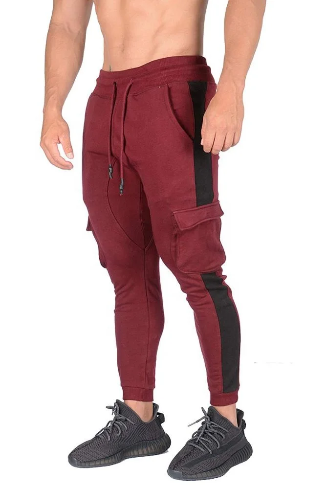 custom Men Loose Fit Sport Gym Skinny Jogging Pants Drawstring Stretch Sweatpants