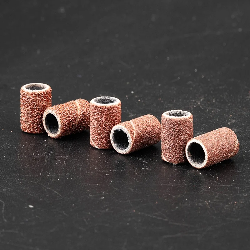 Wholesale 100pcs/bag Cotton Base Fine Medium Coarse 80# 150# 240# Bulk Manicure Brown Nail Bit Sand for Drill Machine