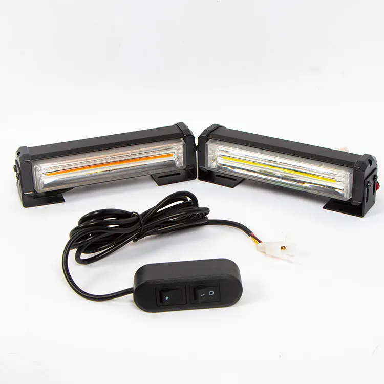DC 12V 24V 20W Flush Mount White Amber COB LED Strobe Lights for Trucks Snow Plow Tractor Construction Vehicles Car Safety Flash