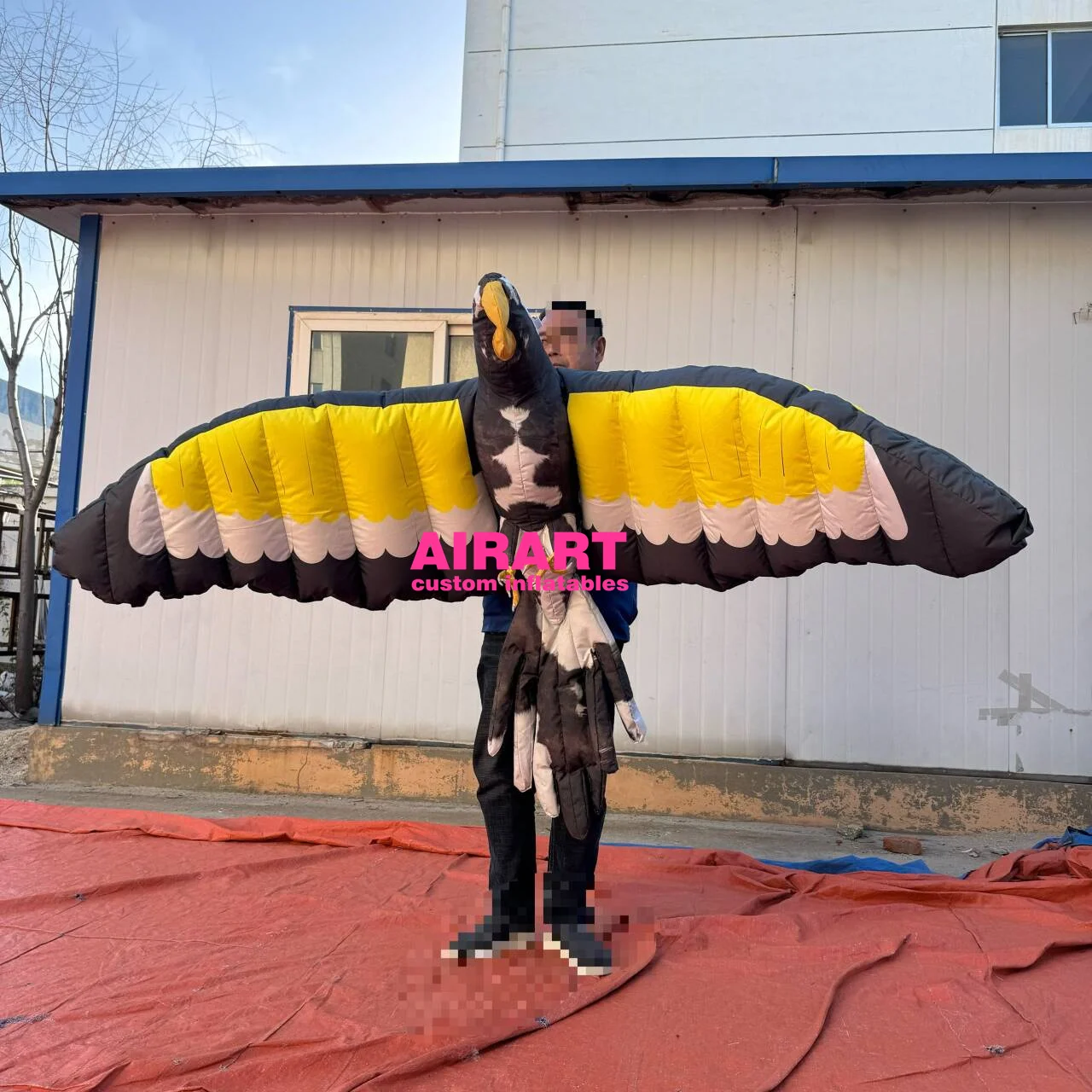 inflatable crane bird balloon,inflatable art animals hanging decor red-crowned crane inflatable cartoon