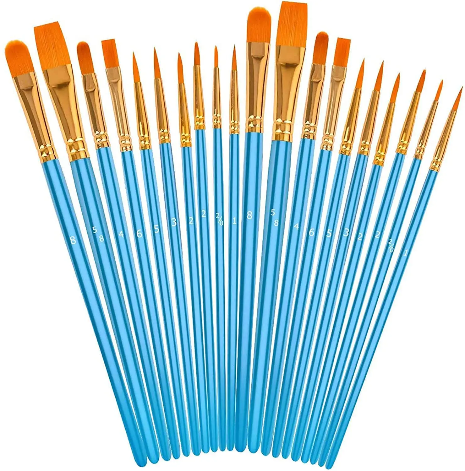 Hot Sale 12 pcs Artist Paint Brush Sets  Various Hair Shape Wholesale Wooden Handle Paint Brush For Children School