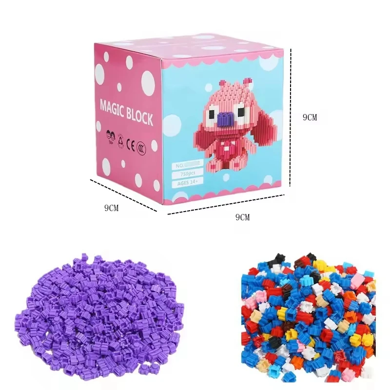 Hot Sale DIY Mini Cartoon Character Puzzle Toy DUZ Building Block Sets Plastic Educational Jigsaw Figure Toys for Kids Gifts