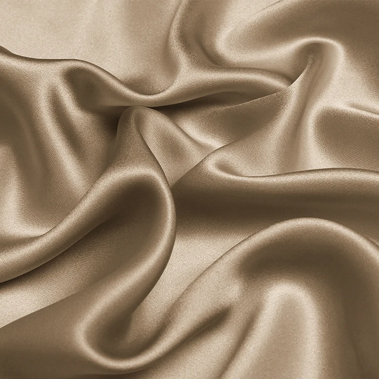 100% mulberry silk fabric 30mm Silk Charmeuse Fabric width 45' No.15  camel Color