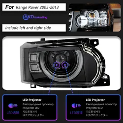 AKD Car Styling Headlight For Range Rover 2005-2013 Head Lights  Head Lamp DRL Running Turn Signal Angel Eyes Led Projector Lens