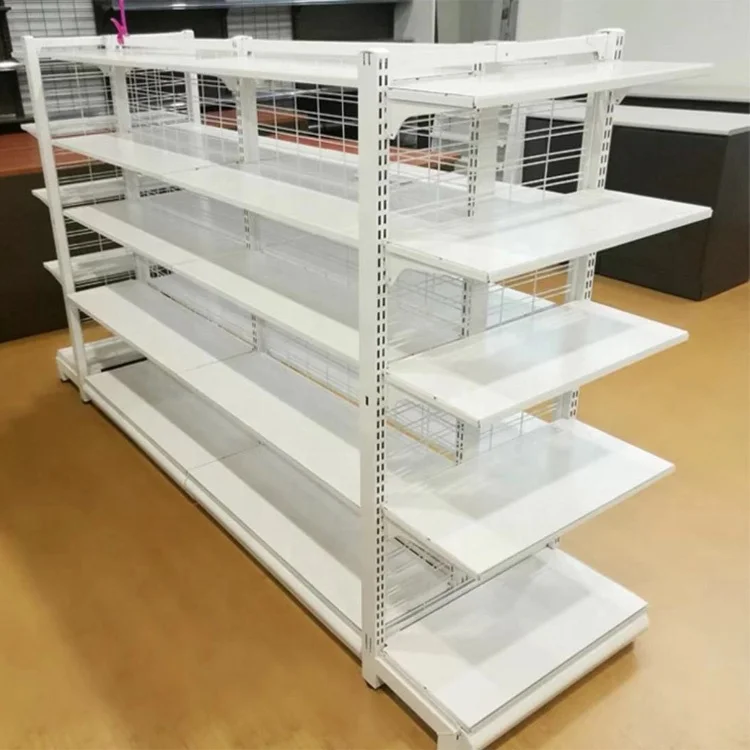 Factory direct sale single and double metal material supermarket shelves gondola rack for store