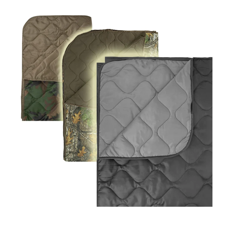 Multifunctional blanket waterproof field special training warm cloak tent floor mat camping hiking mountain riding black green