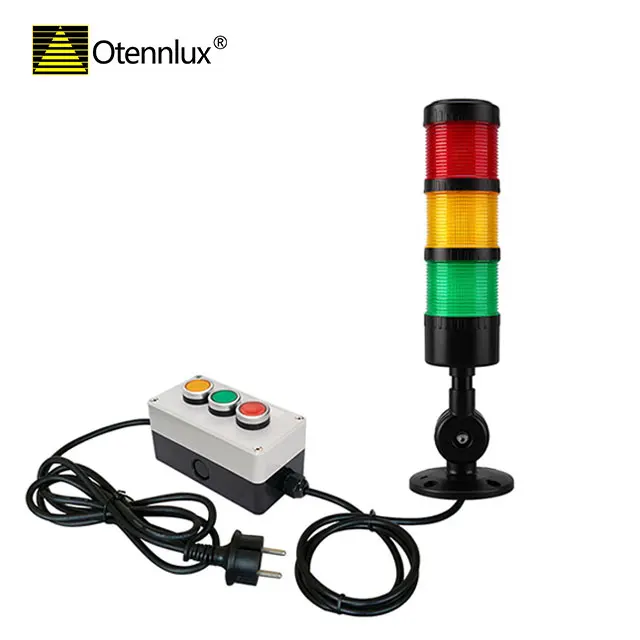 LED Industrial Warning Lights Column Signal Tower Indicator Lamp Beacon Continuous Light Switchable 3-5 Layer (with Buzzer)