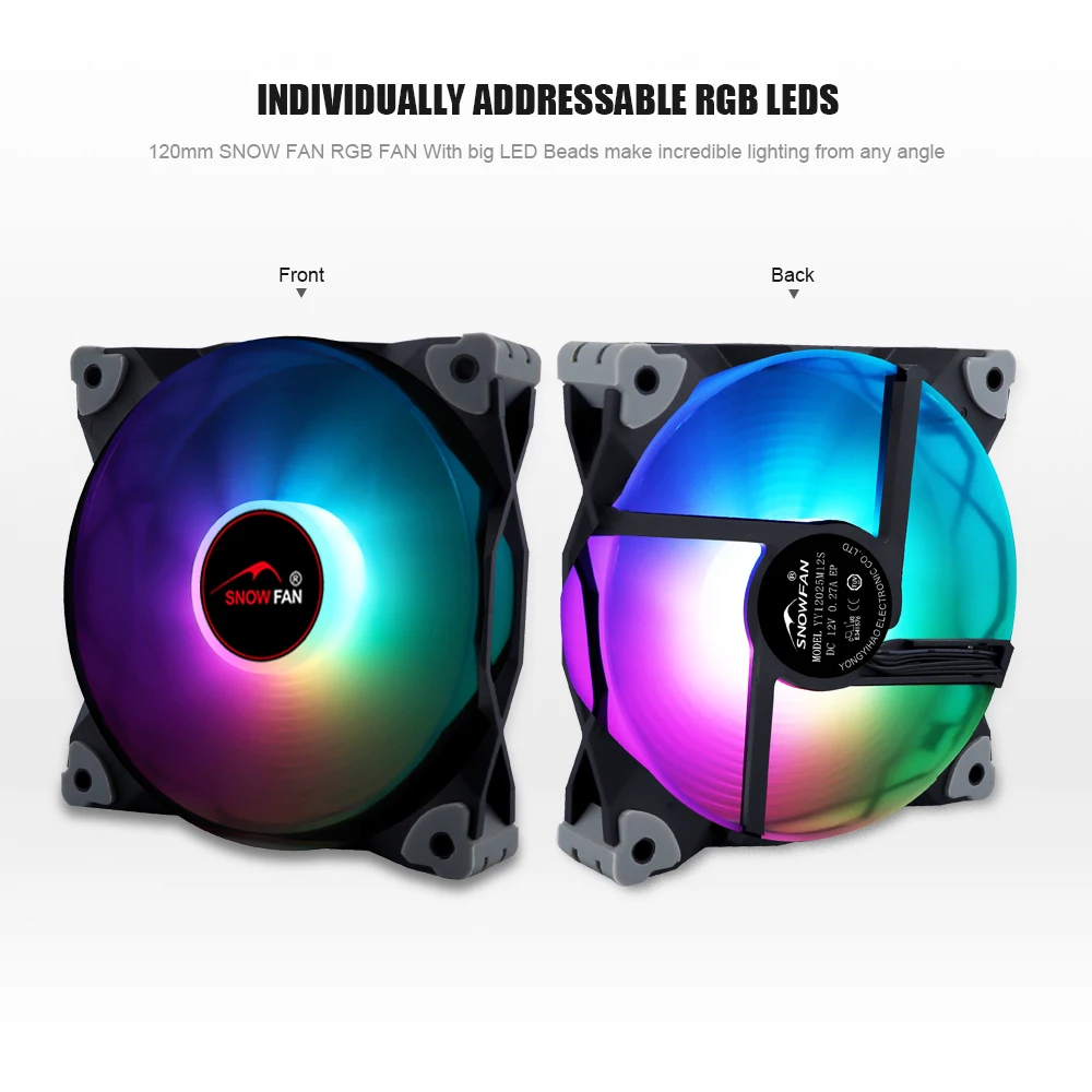 
2021 factory wholesale 120mm 120*120*25mm for computer case 12v rgb Gaming PC cooling fan 