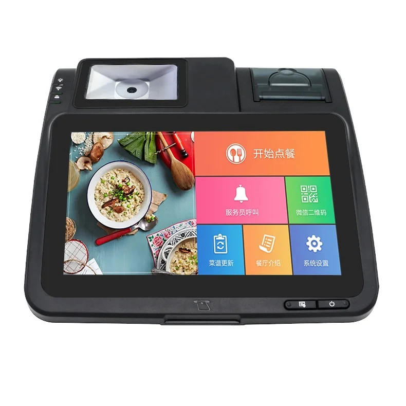 High quality android pos tablet with bar code scanner and thermal printer,pos billing machine