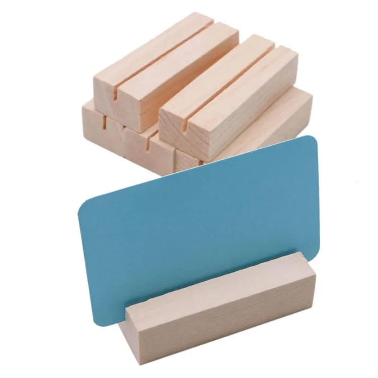 Wooden Menu Holder Table Card Holder Postcard Photo Picture Display Stand Wood Base Business For Desk Tabletop Home Party 6 Pack