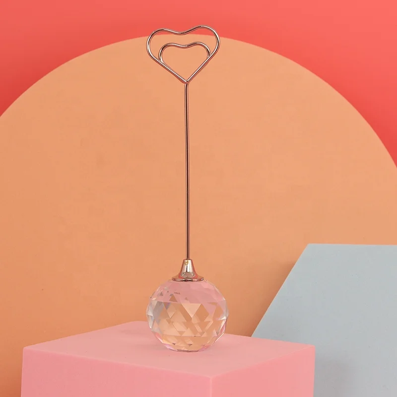 Crystal Ball base New Arrivals card Holder Heart shape for Wedding Party