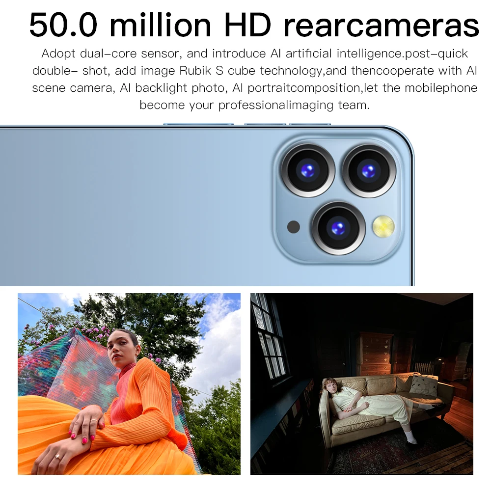 Hot Selling PHONE I 13 PRO MAX 16GB+512GB Smart Phone 6.7 Inch 32MP+50MP Android 11 5G LTE Mobile Cell Smart phone