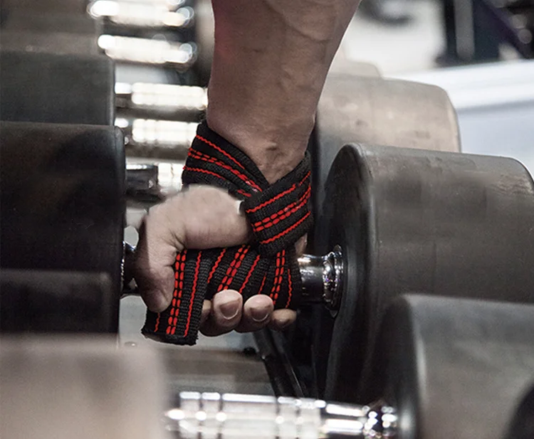 Custom Logo Nylon Sweat-absorbent Weightlifting Strap Anti Slip Wrist Support Lifting Strap