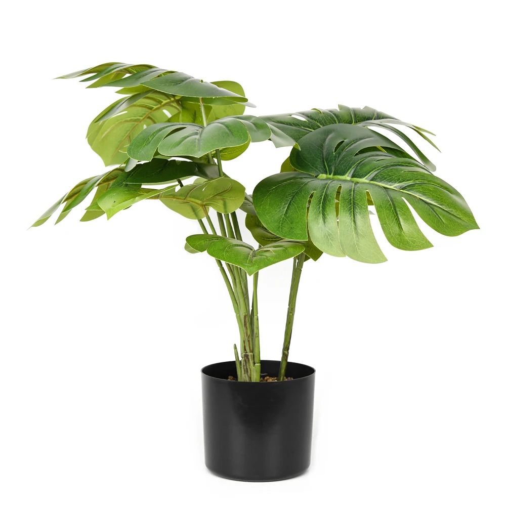 PEVA material 60cm 90cm high outdoor indoor decor artificial monstera leaves tree