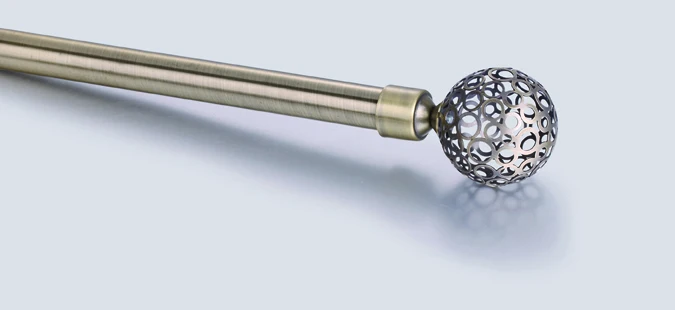 
classic black metal curtain rod double with 3 brackets, no rings 