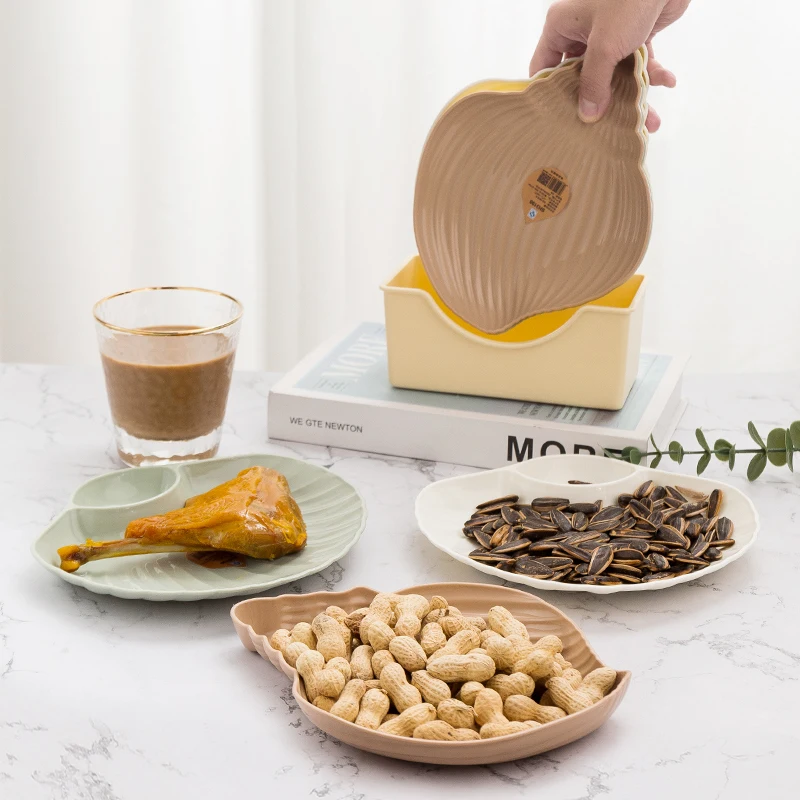 Factory restaurant dinner wedding party reusable unbreakable dish creative conch salad cake dessert snack plastic plate set